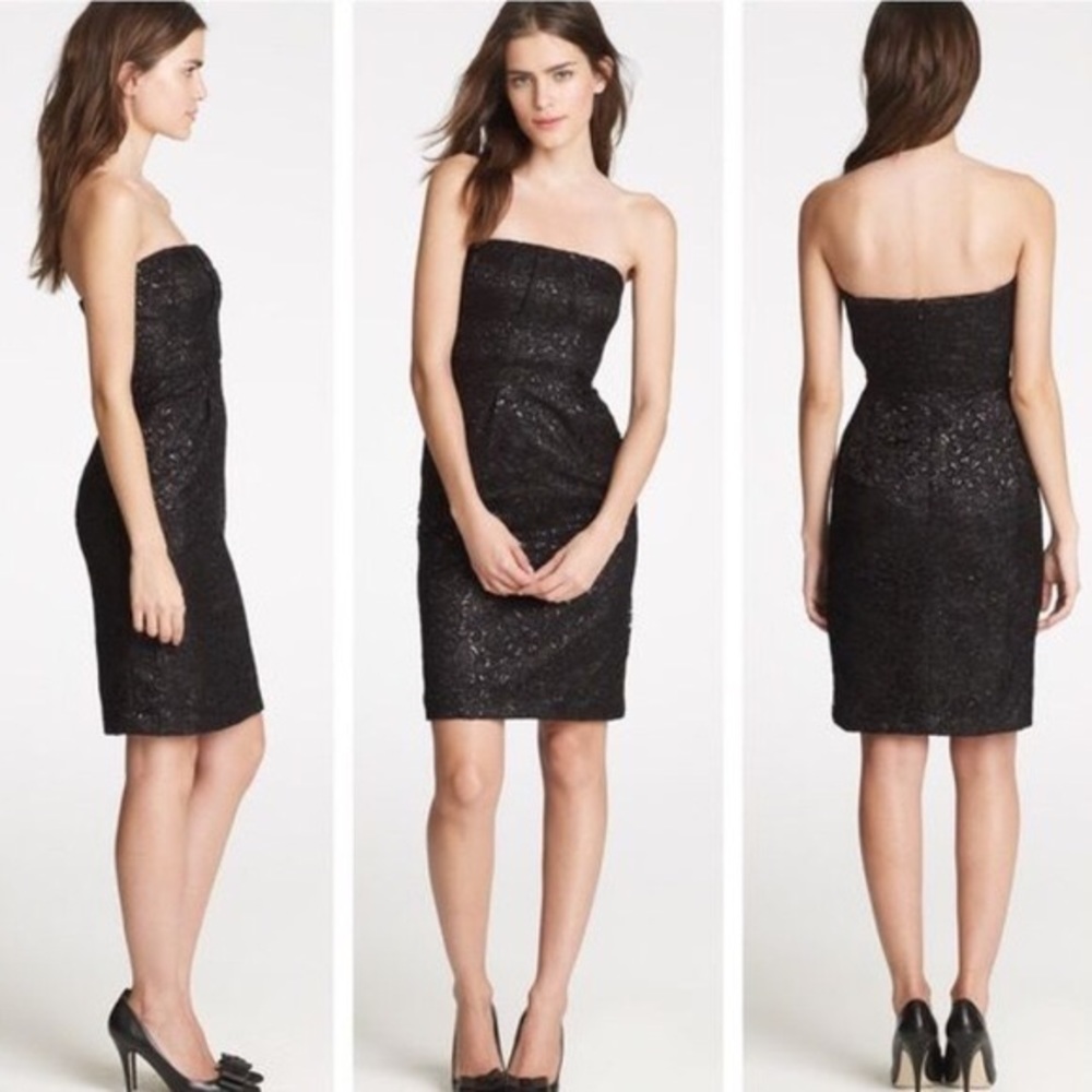 JCrew Tinsel Lace Strapless Dress
